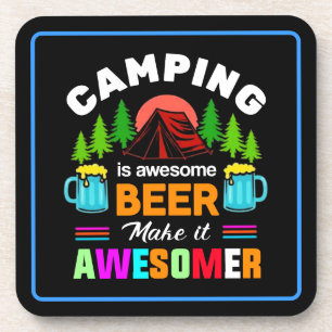 Camping ist großartiges Bier Macht es noch großart Getränkeuntersetzer