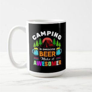 Camping ist großartiges Bier macht es noch großart Kaffeetasse
