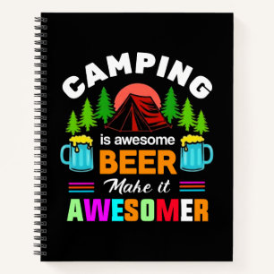 Camping ist großartiges Bier macht es noch großart Notizbuch