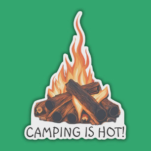 Camping ist heiß! Wasserfest Aufkleber