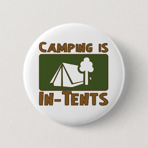 Camping ist im Zelt Button