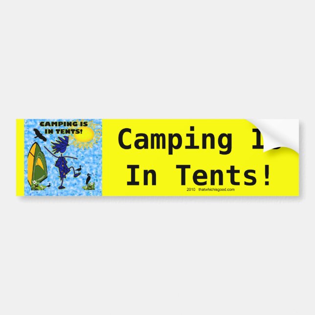 Camping ist im Zelt-Entwurf Autoaufkleber (Vorne)