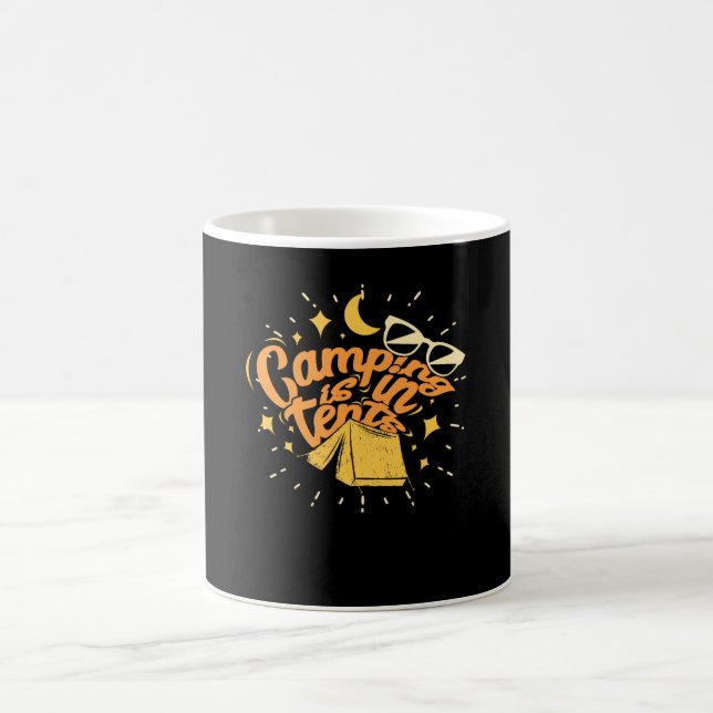 Camping ist in Zelten Kaffeetasse (Mittel)