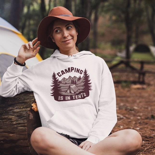 Camping ist in Zelthoodie Hoodie (Von Creator hochgeladen)