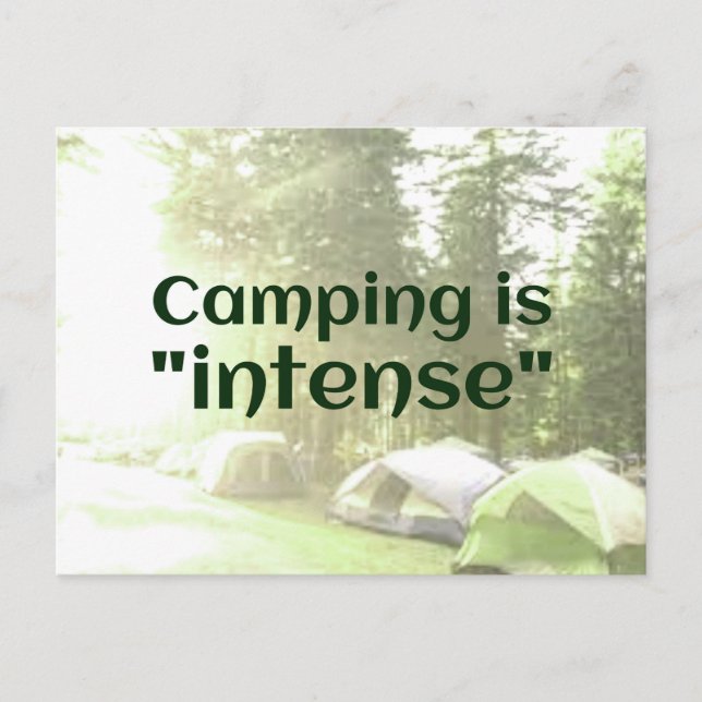 Camping ist "intensiv" in Zelten VATER JOKE Postka Postkarte (Vorderseite)