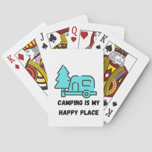 Camping ist mein glücklicher Ort auf Spielkarten