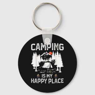 Camping ist mein glücklicher Ort Lustiger Camper W Schlüsselanhänger