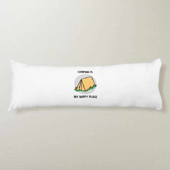 Camping ist mein glücklicher Ort mit einem Camping Seitenschläferkissen (Vorderseite)