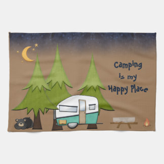 Camping ist mein glücklicher Ort Personalisiertes  Geschirrtuch