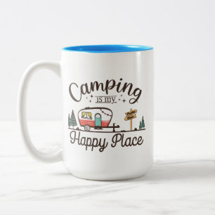 Camping ist mein glücklicher Ort Zweifarbige Tasse