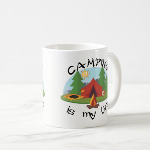 Camping ist mein Leben-Zelt und Wald Tasse