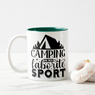 Camping ist mein Lieblingssport Zweifarbige Tasse