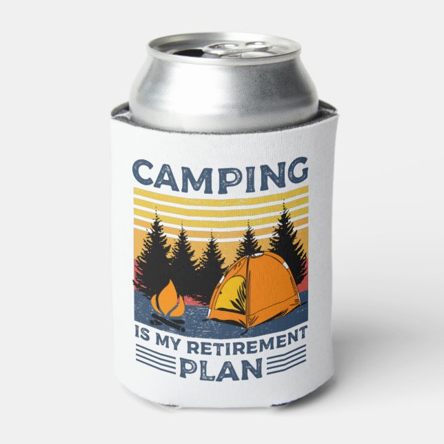 Camping ist mein Rentenplan Funny Camping Geschenk Dosenkühler (Kanne Vorderseite)