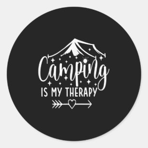 Camping ist mein therapeutisches Camping Lover Runder Aufkleber