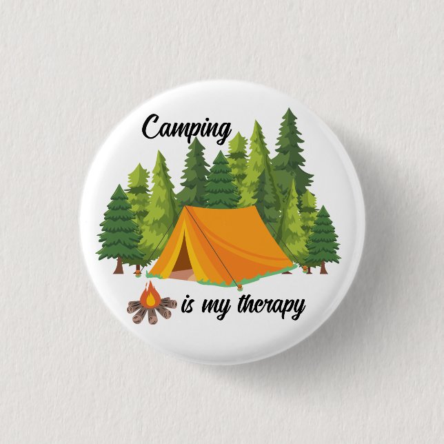 Camping ist mein Therapiesommer Button (Vorderseite)