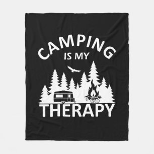 Camping ist mein Therapiewitterungsmotto Fleecedecke