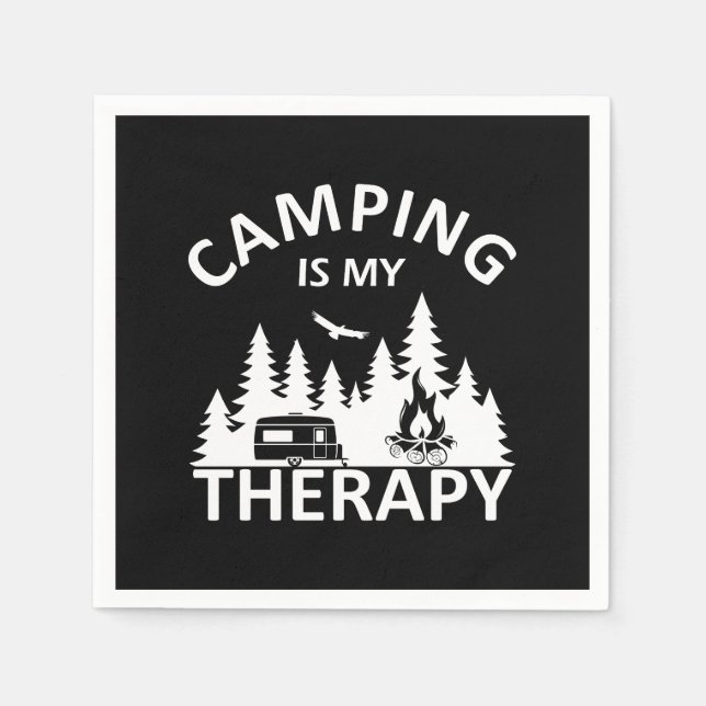 Camping ist mein Therapiewitterungsmotto Serviette (Vorderseite)