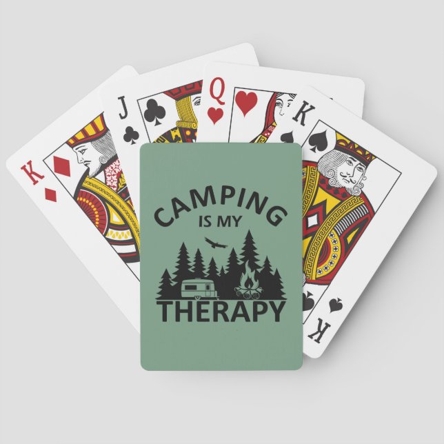 Camping ist mein Therapiewitterungsmotto Spielkarten (Rückseite)