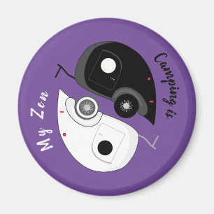 Camping ist mein Zen Yin Yang Teardrop Trailer Magnet