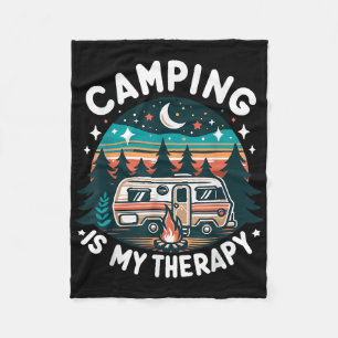 Camping ist meine Heilferien Sommerferien Familien Fleecedecke