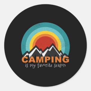 Camping ist meine Lieblingsjahreszeit Lustige Camp Runder Aufkleber