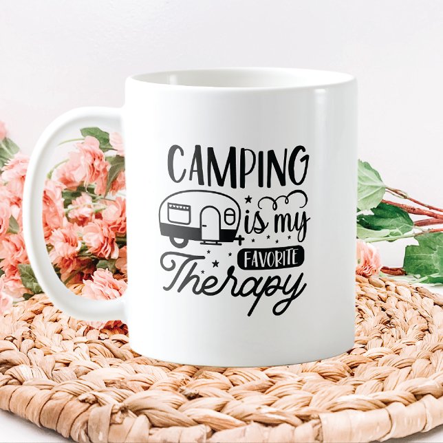 Camping ist meine Lieblingstherapie Kaffeetasse (Von Creator hochgeladen)