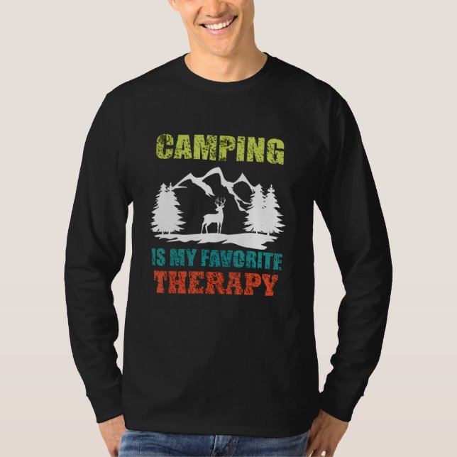 Camping ist meine Lieblingstherapie T-Shirt (Vorderseite)