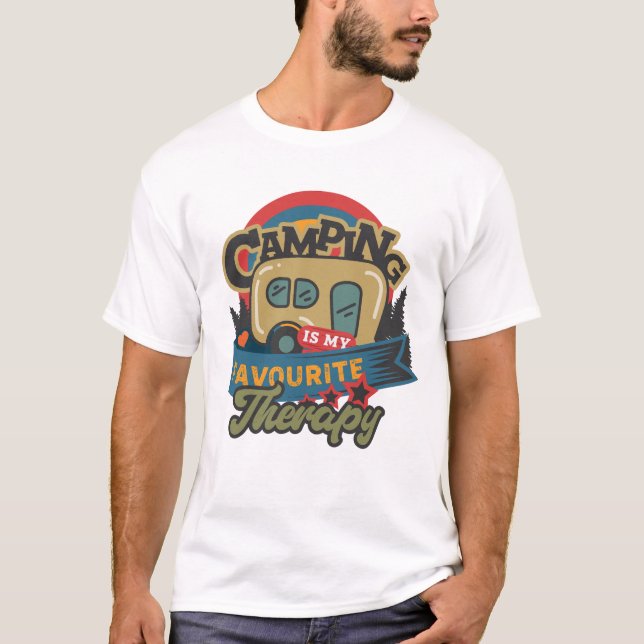 Camping ist meine Lieblingstherapie T-Shirt (Vorderseite)