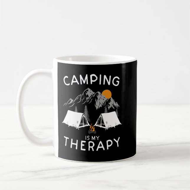 Camping ist meine Naturtherapie für Wanderer und C Kaffeetasse (Links)