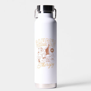 Camping ist meine therapeutische - Vintage Katze Trinkflasche
