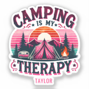 Camping ist meine Therapie Aufkleber