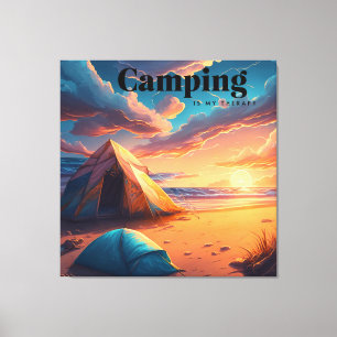 Camping ist meine Therapie Digitale Kunst Leinwanddruck