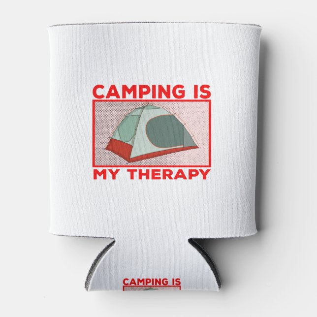 Camping ist Meine Therapie Dosenkühler (Vorderseite)