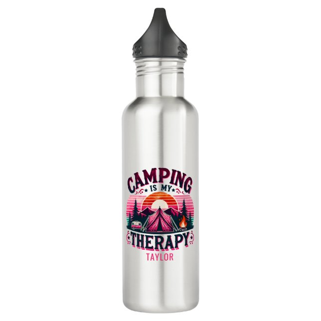 Camping ist meine Therapie Edelstahlflasche (Links)