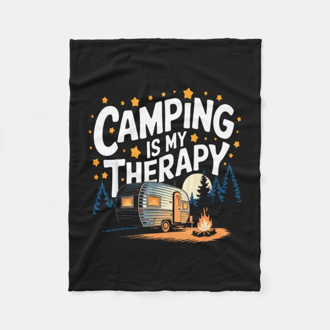 Camping ist meine Therapie  Fleecedecke (Vorderseite)