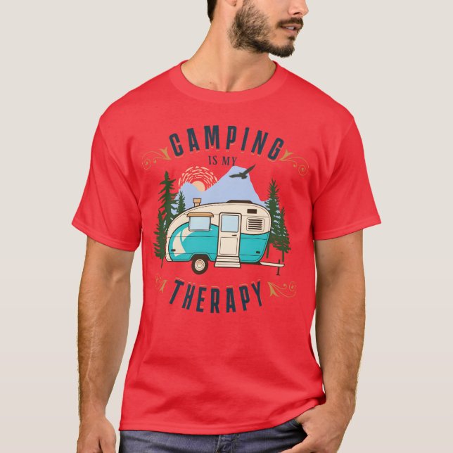 CAMPING IST MEINE THERAPIE Geschenk T-Shirt (Vorderseite)