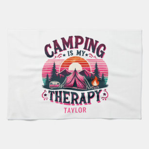 Camping ist meine Therapie Geschirrtuch