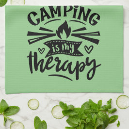 Camping ist meine Therapie Geschirrtuch