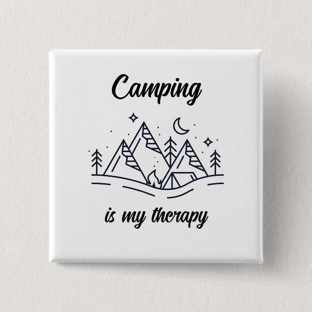 Camping ist meine Therapie im Sommer Button (Vorderseite)