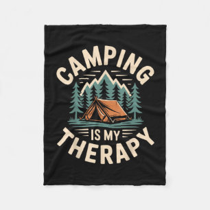 Camping ist meine Therapie lustiger Camper Fleecedecke
