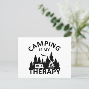 Camping ist meine Therapie lustiger Camper-Slogan Feiertagspostkarte