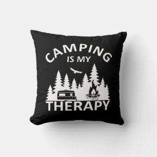 Camping ist meine Therapie lustiger Camper-Slogan Kissen
