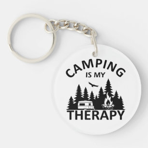 Camping ist meine Therapie lustiger Camper-Slogan Schlüsselanhänger