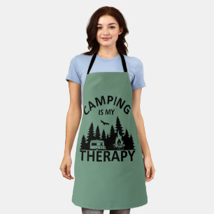 Camping ist meine Therapie lustiger Camper-Slogan Schürze