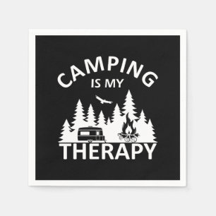 Camping ist meine Therapie lustiger Camper-Slogan Serviette