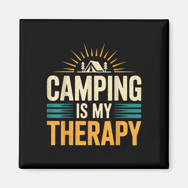 Camping ist meine Therapie  Magnet (Vorne)