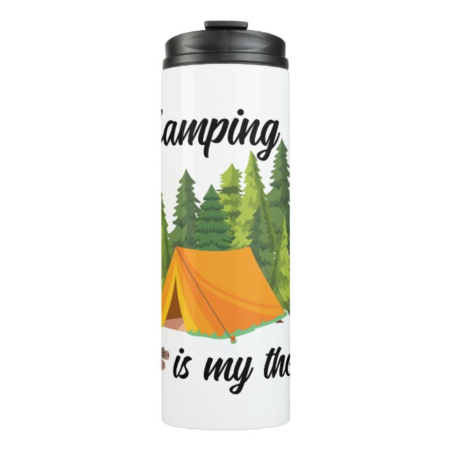 Camping ist meine Therapie niedlich Thermosbecher (Vorderseite)