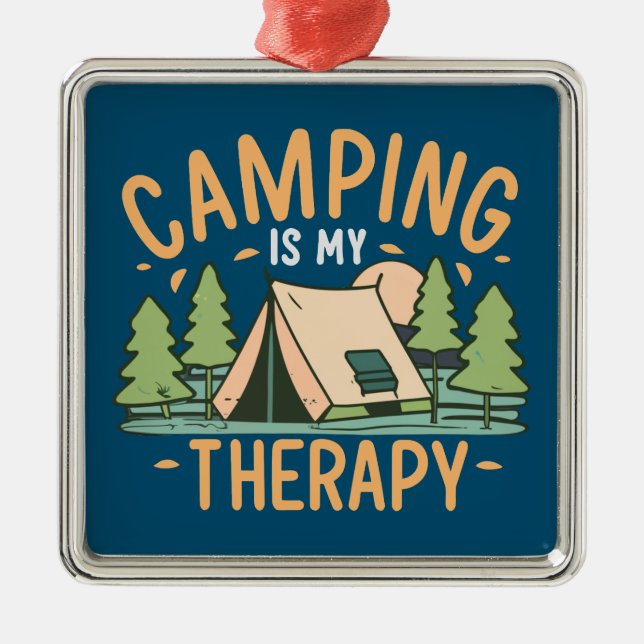 Camping ist meine Therapie Ornament Aus Metall (Vorne)