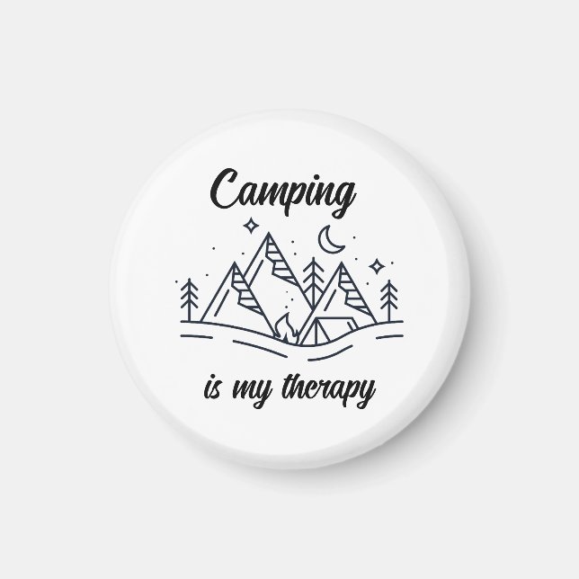 Camping ist meine Therapie schlicht und elegant Magnet (Vorne)