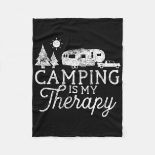 Camping ist meine Therapie Shirt 5th Wheel Camper Fleecedecke